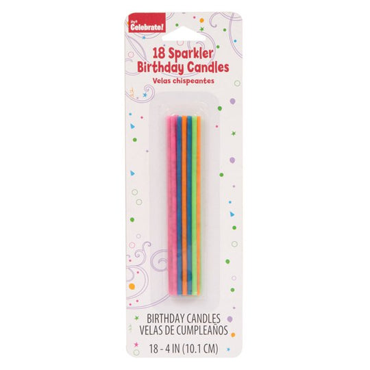 Party Supplies Sparkler Birthday Candles, Assorted