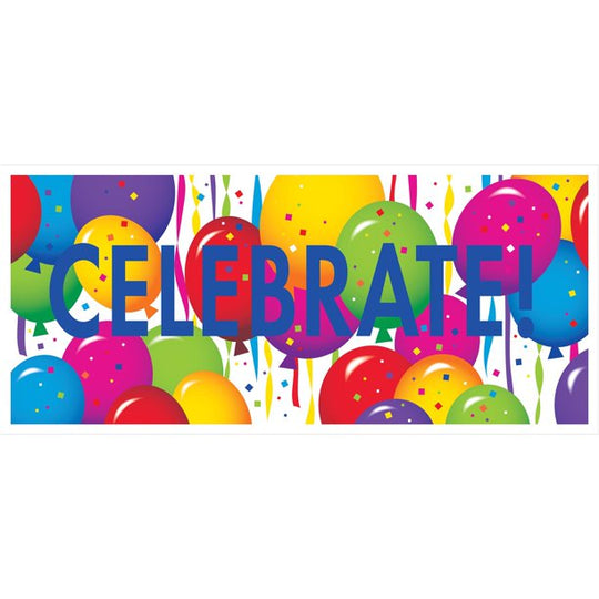 Party Supplies Celebrate Banner 5 X 2.25 Ft Multicolor
