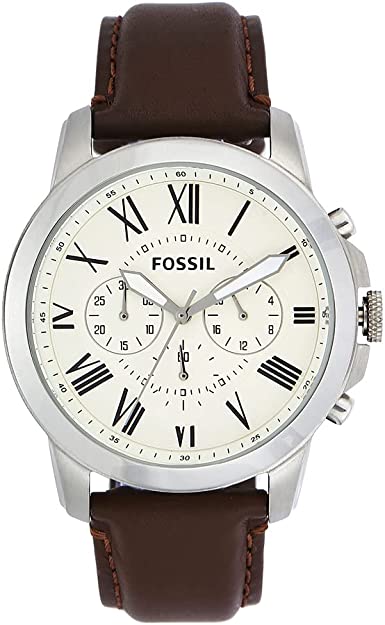 Fossil Men's Watch FS4735 Grant Chronograph Brown Leather