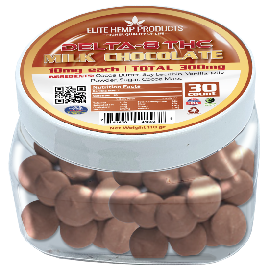 DELTA8 CHOCOLATES - EDIBLES Milk Chocolate Bites 300mg