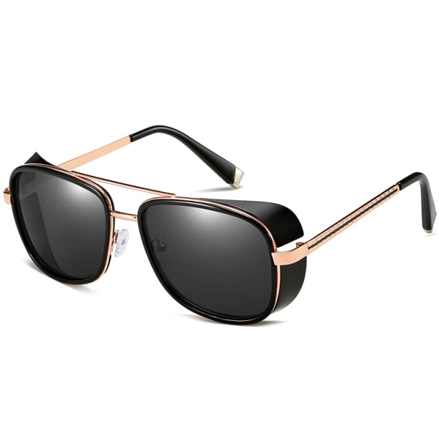 2019 Metal Frame Tony Stark Sunglasses Big Square Sun Glasses Men Driving Goggle Eyewear Accessories UV400 T9110