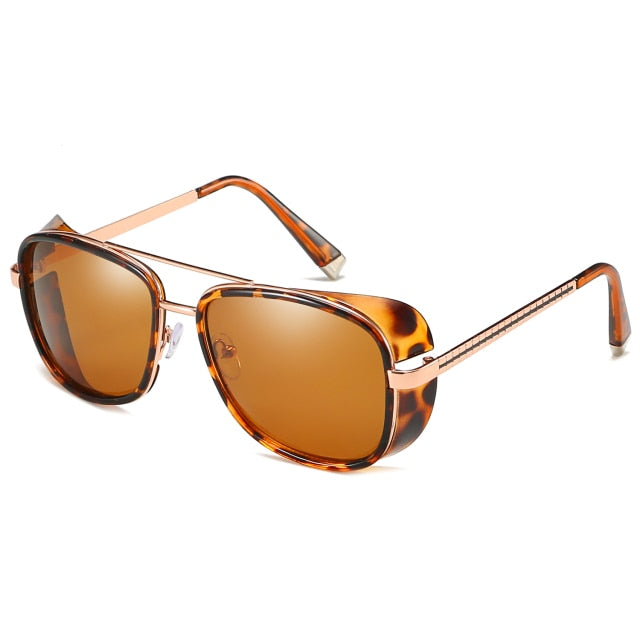 2019 Metal Frame Tony Stark Sunglasses Big Square Sun Glasses Men Driving Goggle Eyewear Accessories UV400 T9110