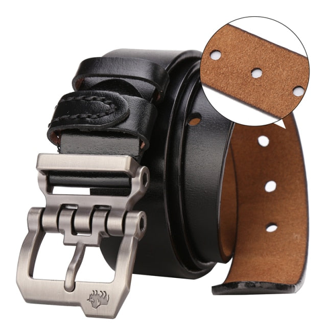 Designer Buckle Leather Belt