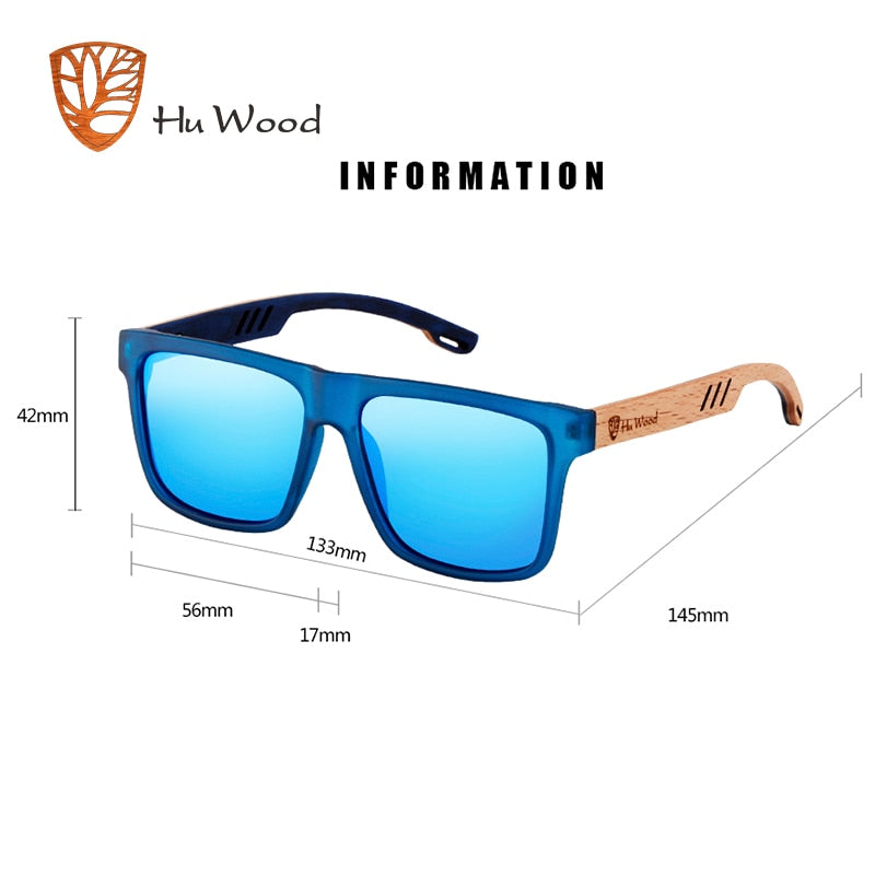 Polarized Wooden Square Sunglasses