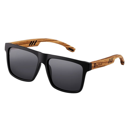 Polarized Wooden Square Sunglasses