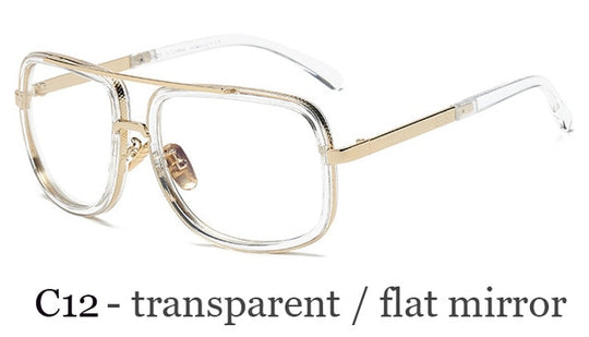 Men's Square Metal Frame Sunglasses