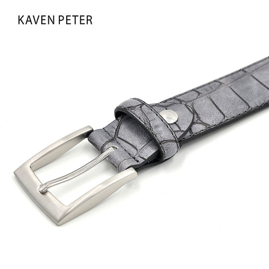Faux Crocodile Pattern Leather Belt