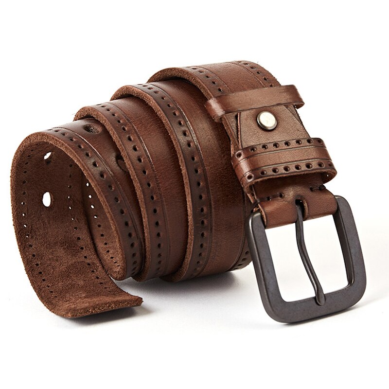 Vintage Alloy Pin Buckle Leather Belt