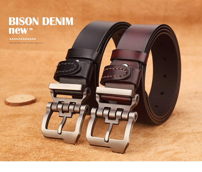 Designer Buckle Leather Belt
