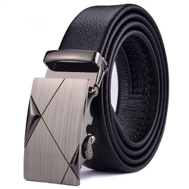 Men Automatic Buckle Leather Belt