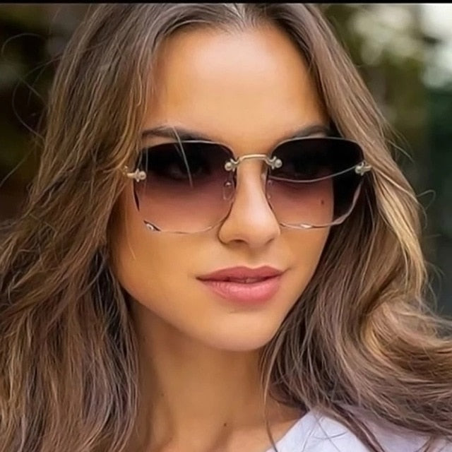 Women's Square Rimless Sunglasses