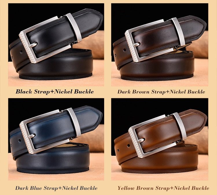 Genuine Leather Silver Buckle Belt