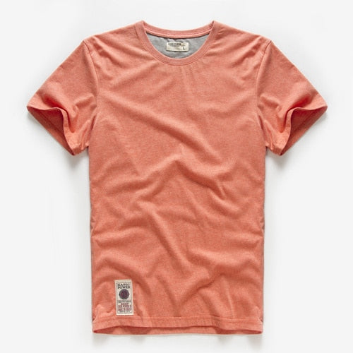 Cotton Solid Color O-neck T-shirt