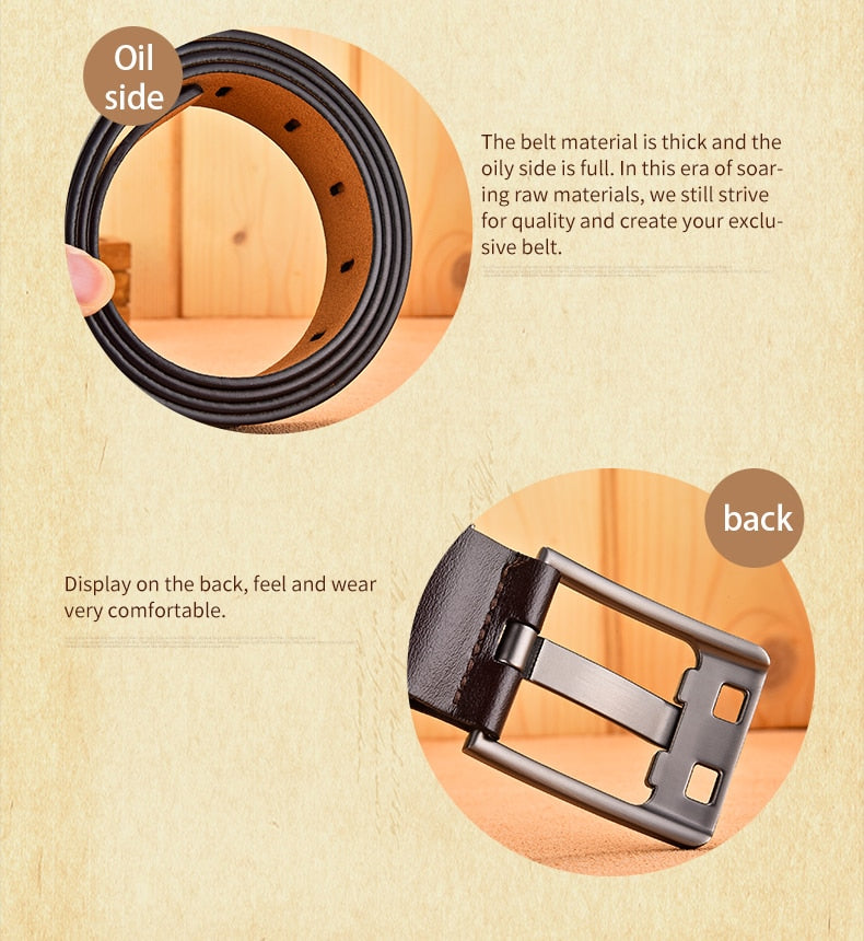Genuine Leather Luxury Pin Buckle Belt