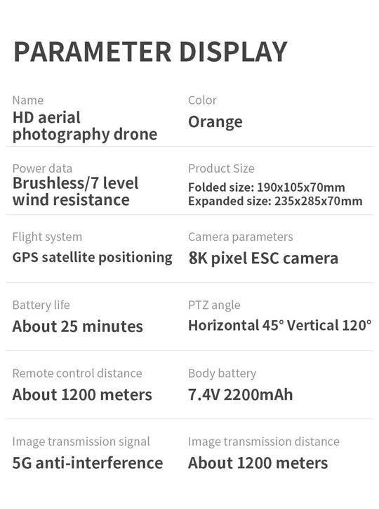 Professional Foldable GPS Drone 4k,8K HD Camera