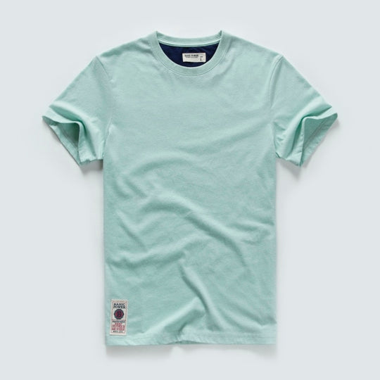 Cotton Solid Color O-neck T-shirt