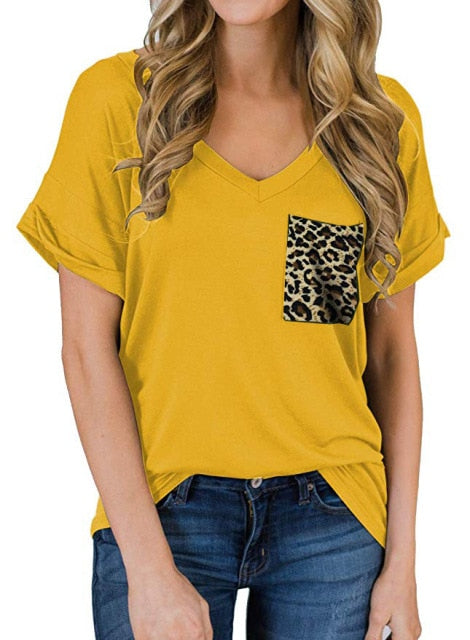 Oversized Leopard Pocket T-shirt