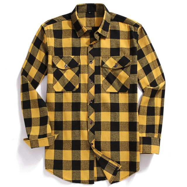 Casual Plaid Flannel Long-Sleeved Shirt