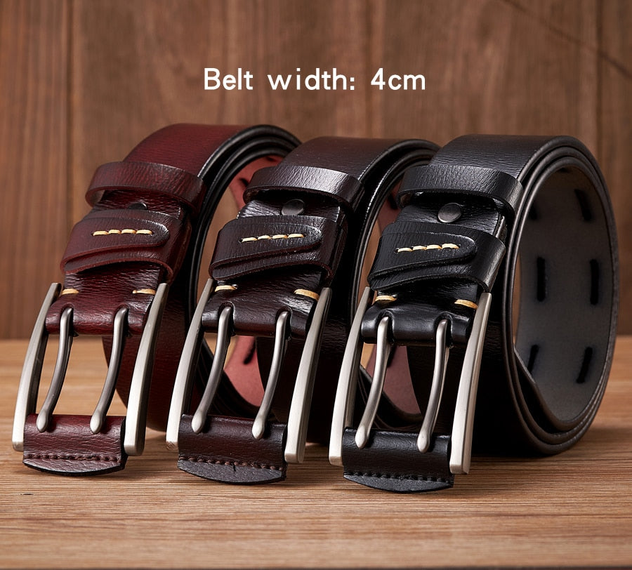 Double Pin Buckle Fancy Leather Belt