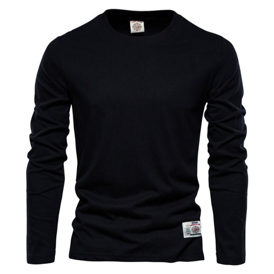 Solid Color Cotton Long Sleeve Shirt
