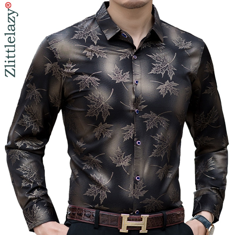 Long Sleeve Maple Leaf Designer Shirt