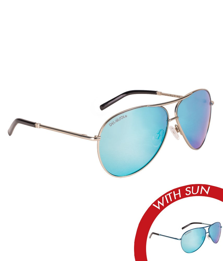 SOLIZE SUNGLASSES - SUMMERTIME BLUES - GOLD TO BLUE