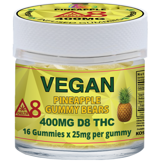 VEGAN GUMMIES - EDIBLES Delta 8 | Vegan Pineapple 400mg