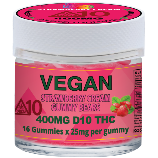 VEGAN GUMMIES - EDIBLES Delta 10 | Vegan Strawberry Cream 400mg