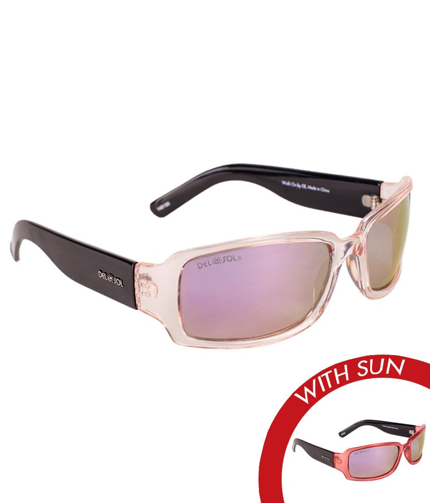 Del Sol Solize Unisex Sunglasses - WALK ON BY - CLEAR TO PINK