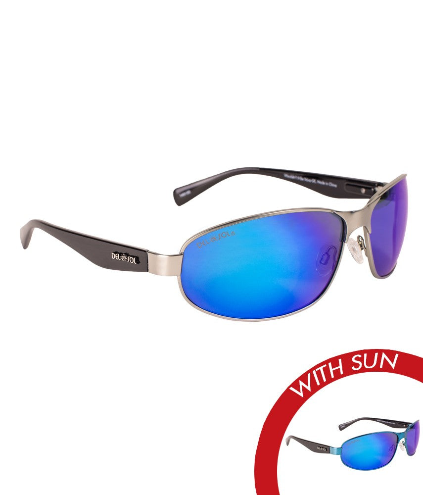 Del Sol Solize Men Sunglasses - WOULDN'T IT BE NICE - SILVER TO BLUE